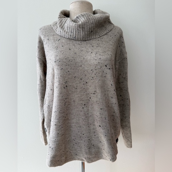 Fortune & Ivy Sweaters - Fortune + Ivy Tan Speckled Turtleneck Sweater